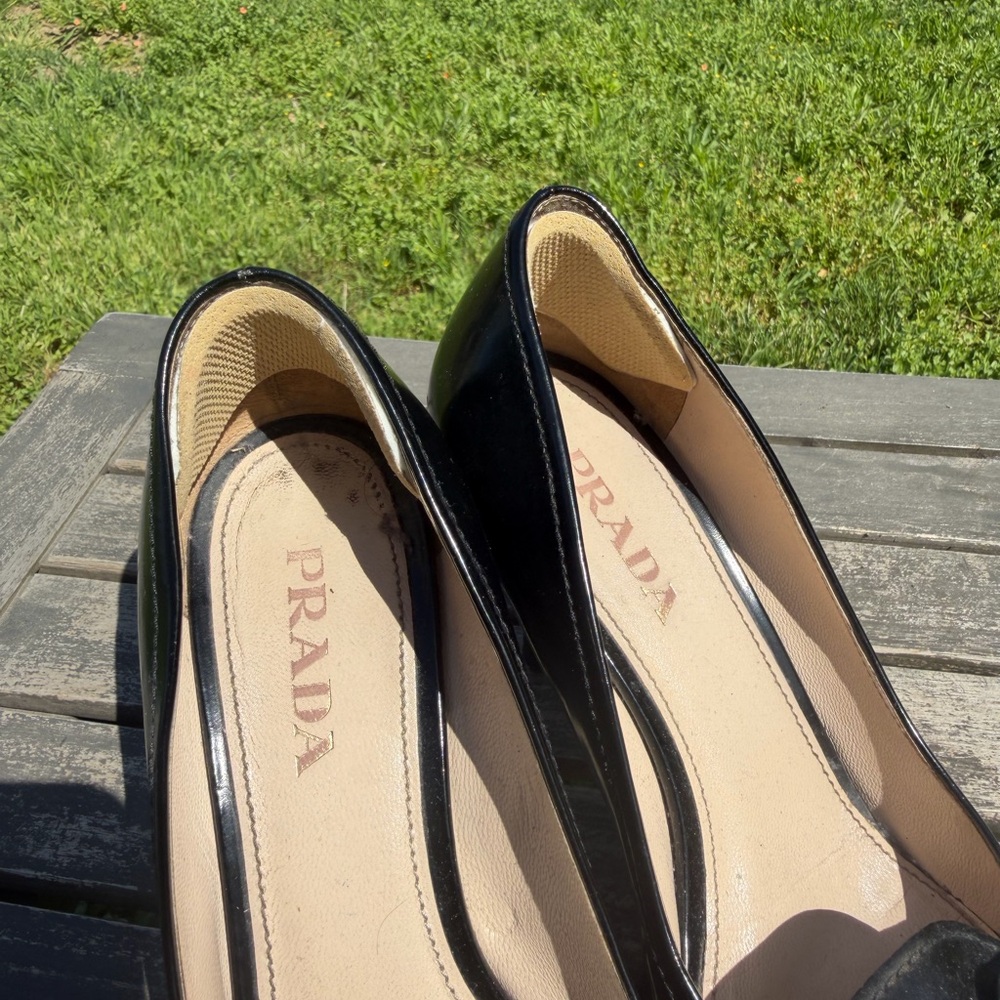 Prada Black Patent Leather Flats